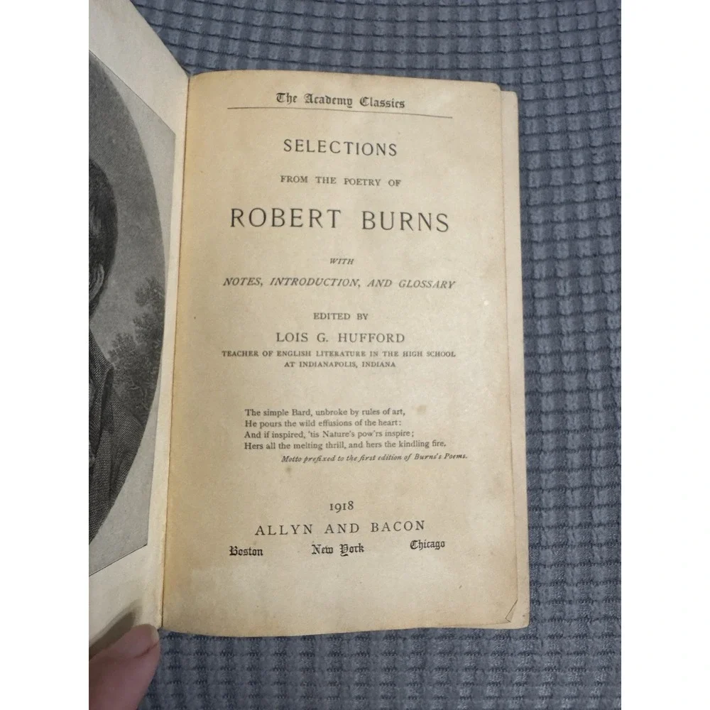 Selections from the Poetry‎ of Robert Burns Lois G. Gifford ed. 1918